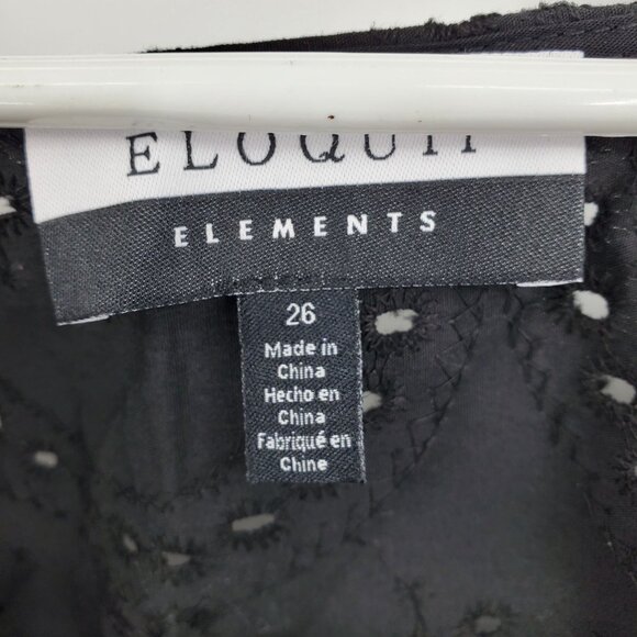 Eloquii Elements Eyelet Puff Sleeve Easy Fit Long Sleeved Career Floral Top 26 - Picture 4 of 10